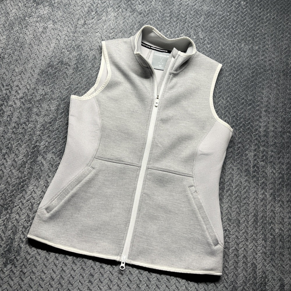 Skechers GO GOLF Women's Performance Vest Gray Sleeveless Zip Front‎ Size Medium
